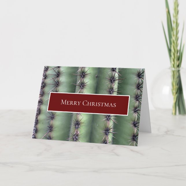Wüste Südwest Weihnachtskaktus Karte (Vorderseite)