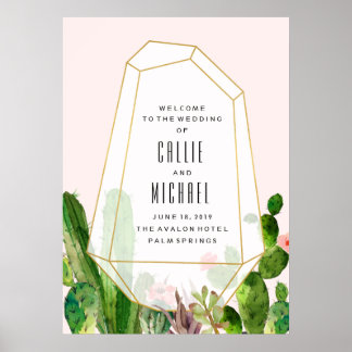 Wüste Sukkulent Custom Wedding Poster