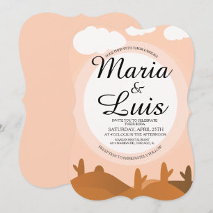 Wüste Sunrise Cactus Shadows Wedding Einladungen