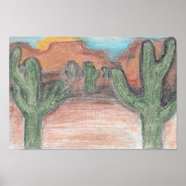 Wüste Sunrise Poster (Vorne)