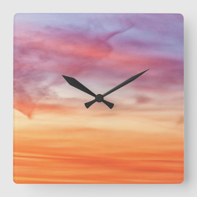 Wüste Sunrise Quadratische Wanduhr (Vorderseite)