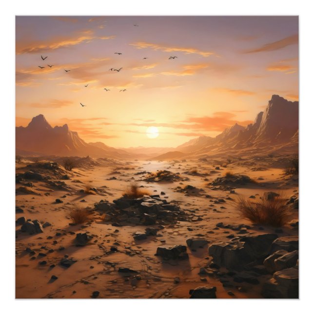 Wüste Sunset Fotodruck (Vorne)