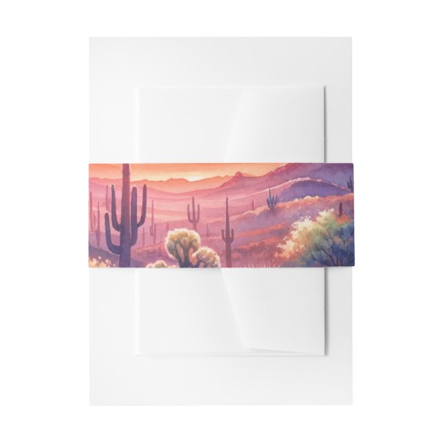 Wüste Sunset Glow Wasserfarbe Südwestliche Hochzei Einladungsbanderole (Vorderseite Beispiel)