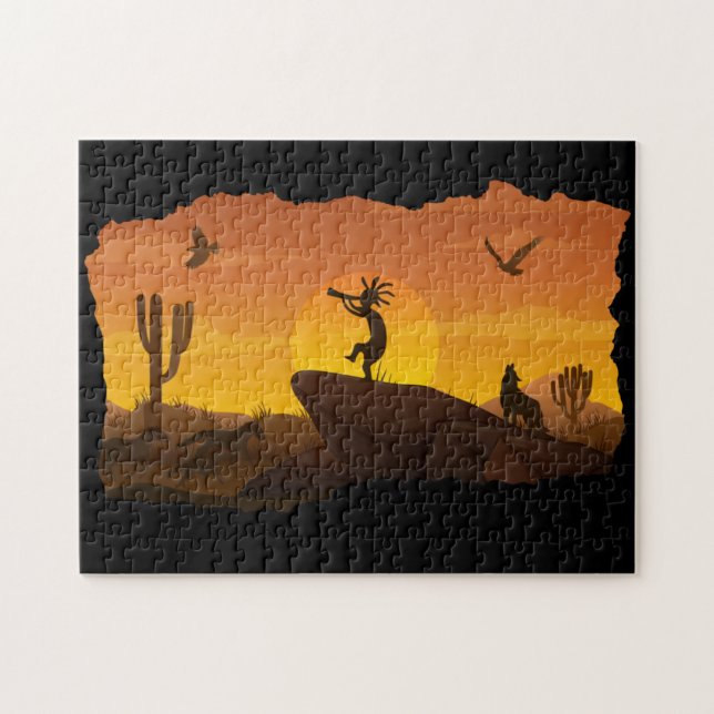 Wüste Sunset Nature Kokopelli Jigsaw Puzzle (Horizontal)