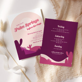 Wüste Sunset Palm Springs Bachelorette Itinerary Einladung