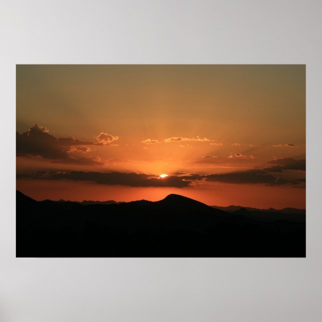 Wüste Sunset Poster (Vorne)