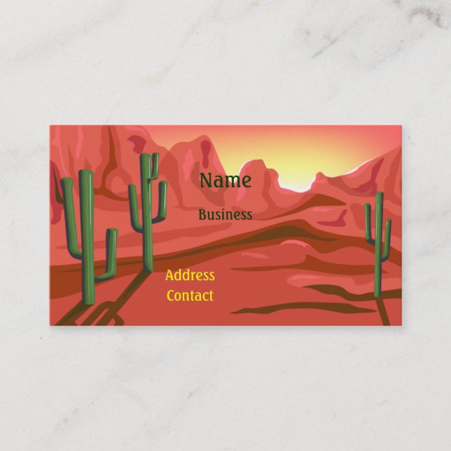 Wüste Sunset Red Rock Business Card Visitenkarte (Vorderseite)