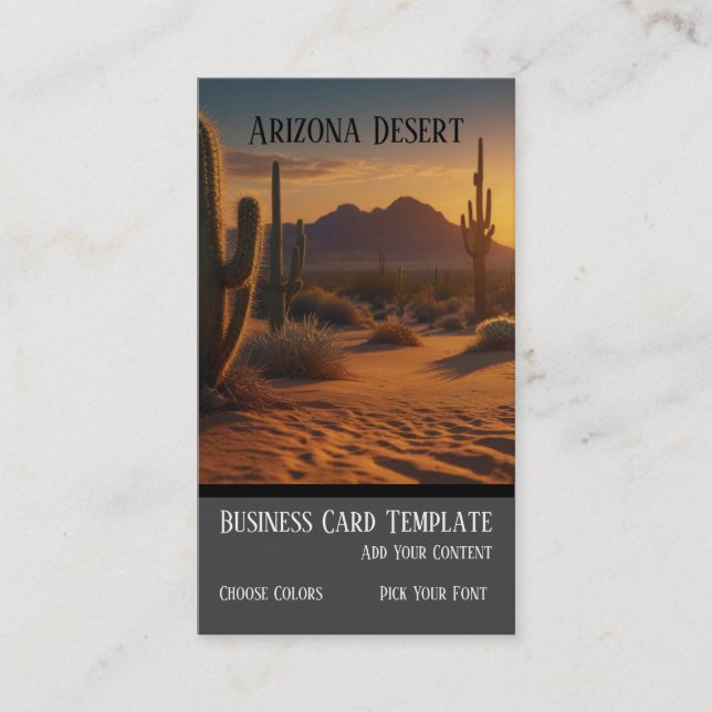 Wüste Sunset Southwestern Business Card Visitenkarte (Vorderseite)