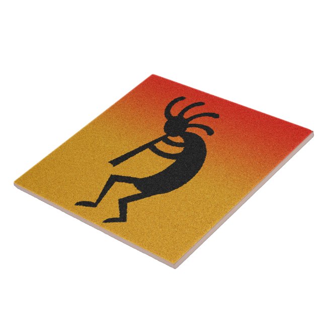 Wüste Sunset Southwestern Kokopelli Keramik Tile Fliese (Seite)