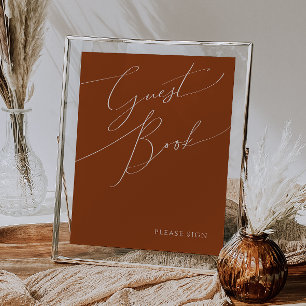 Wüste   Terracotta Guest Book Sign Poster