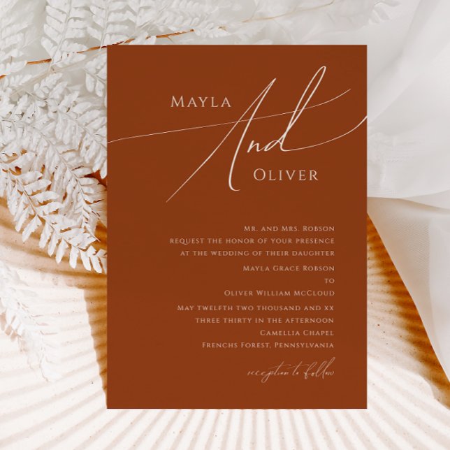 Wüste | Terracotta Traditionelle Hochzeit Einladung (Von Creator hochgeladen)