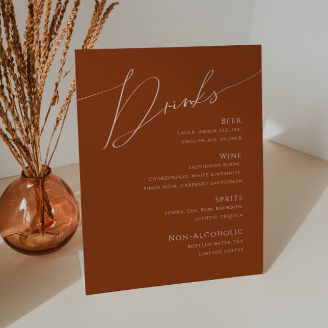 Wüste | Terracotta Wedding Drinks Menu Sockelschild (Von Creator hochgeladen)