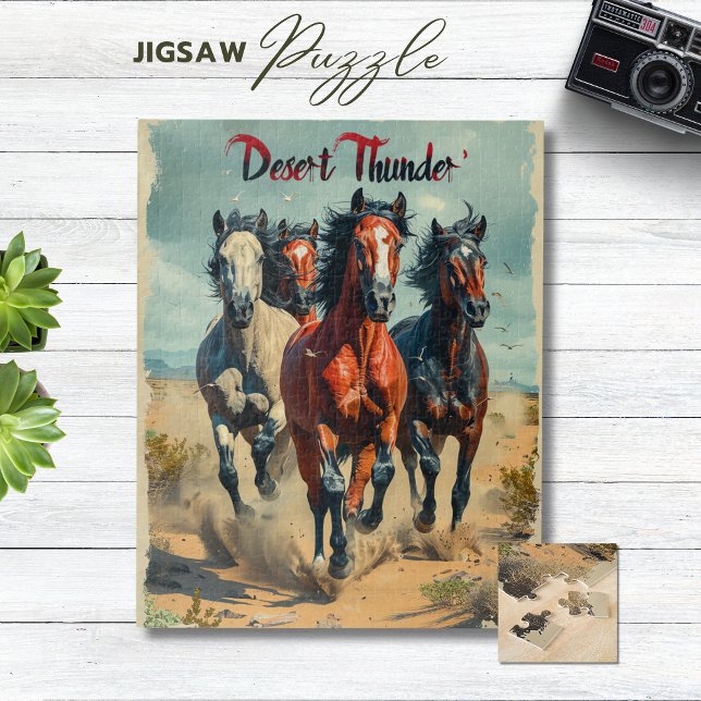 Wüste Thunder Pferde Galopp Puzzle (Desert Thunder Horses Galloping Puzzle)