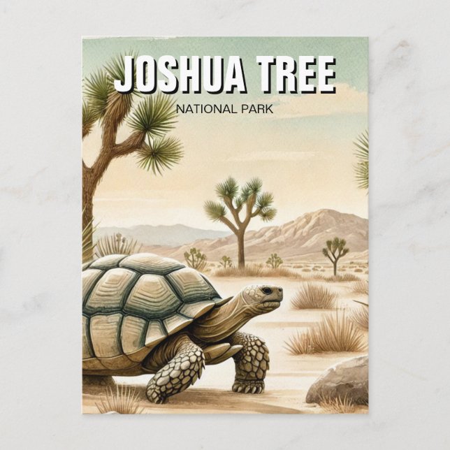 Wüste Tortoise im Joshua-Tree-Nationalpark Postkarte (Vorderseite)