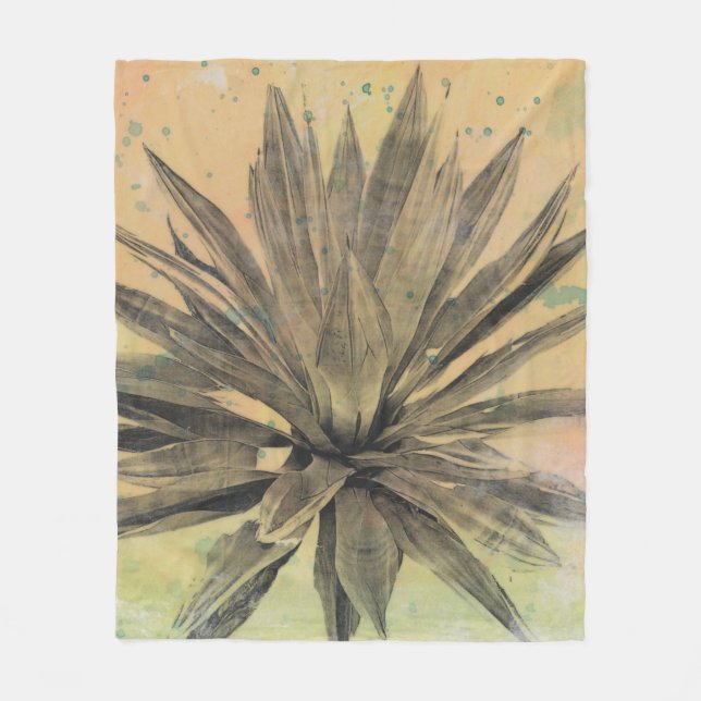 Wüste träumt | grüne Pflanze Fleecedecke (Vorderseite)
