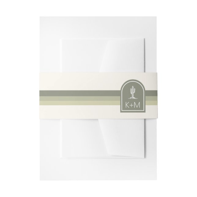 Wüste Vibes Wedding Stripe Sage ID1019 Einladungsbanderole (Vorderseite Beispiel)