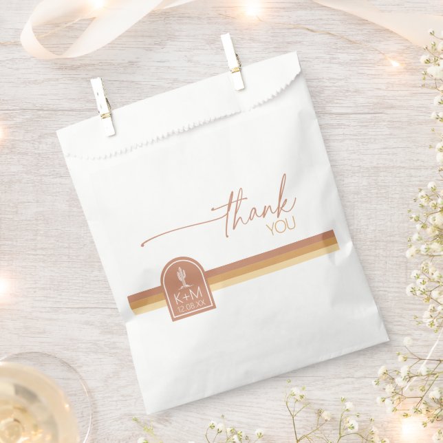 Wüste Vibes Wedding Vielen Dank Cactus Motif ID101 Geschenktütchen (Ausgeschnitten)