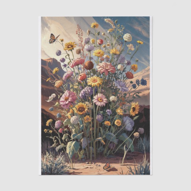 Wüste Wildblume Bouquet, Südwest Canyon Seidenpapier (Vorderseite)