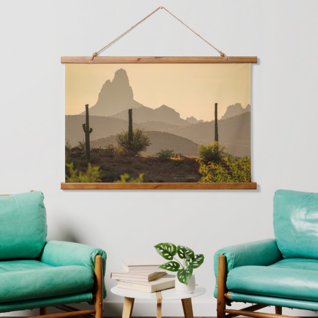 Wüste-Wüste-Gebirgswüste Wandteppich Mit Holzrahmen (Wohnzimmer)