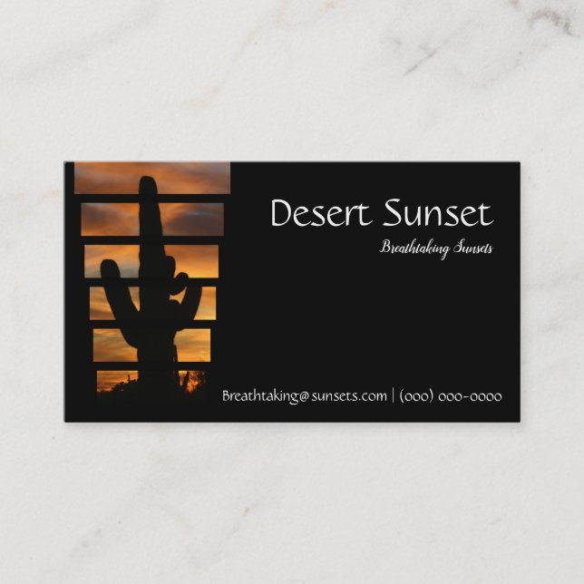 Wüsten-Arizona-Sonnenuntergang Visitenkarte (Vorderseite)