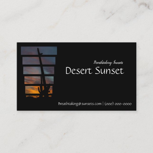 Wüsten-Arizona-SonnenuntergangSaguaro Visitenkarte (Vorderseite)