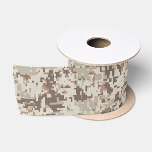 Wüsten-Art-Digital-Tarnungs-Pixel-Dekor Satinband
