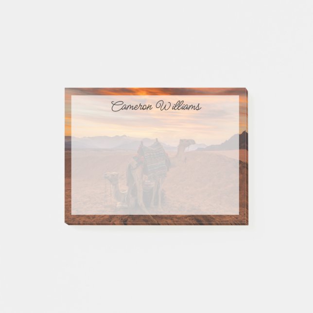 Wüsten | Bactrian Camel Egypt Sand Dune Post-it Klebezettel (Vorderseite)