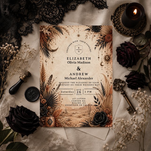 Wüsten-Boho-Goth-Hochzeit Einladung (Von Creator hochgeladen)