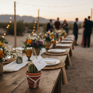 Wüsten-Boho-Kuh-Schädel-Hochzeit-Danke Geschenkanhänger