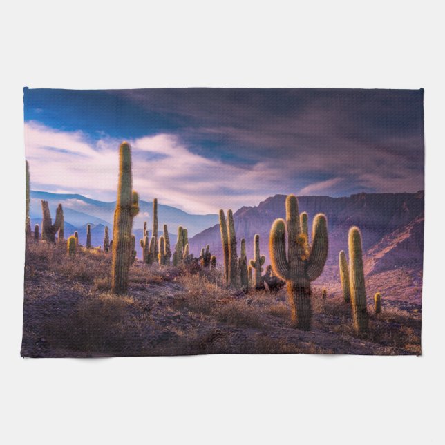 Wüsten | Cactus Landscape Argentinien Geschirrtuch (Horizontal)