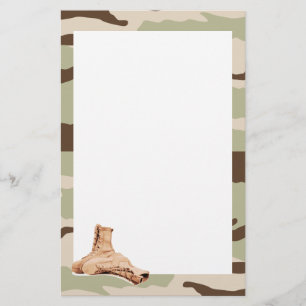 Wüsten-Camouflage und Kampf-Stiefel-Briefpapier Briefpapier