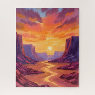 Wüsten-Canyonsonnenuntergang   Gelbe Malerei