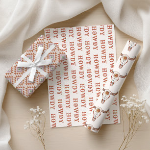 Wüsten-Cowgirl letztes Rodeo-Geschenkpapierbögen Geschenkpapier Set