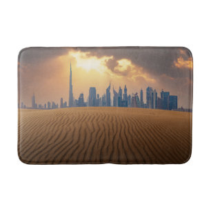 Wüsten   Dubais Skyline View von Sand Dune Badematte