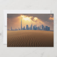 Wüsten | Dubais Skyline View von Sand Dune