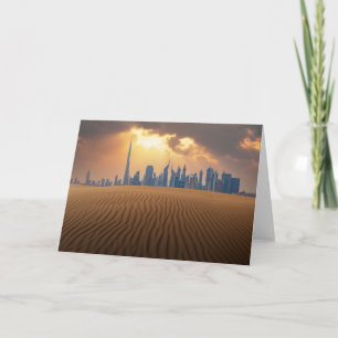 Wüsten Dubais Skyline View von Sand Dune Karte