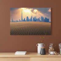 Wüsten | Dubais Skyline View von Sand Dune