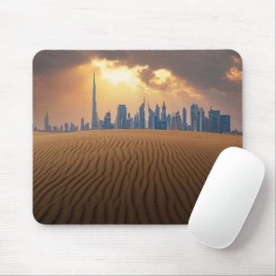 Wüsten Dubais Skyline View von Sand Dune Mousepad