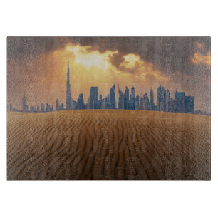 Wüsten   Dubais Skyline View von Sand Dune Schneidebrett