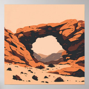 Wüsten-Felsbogen-Landschaft-Canyons-Wandkunst Poster