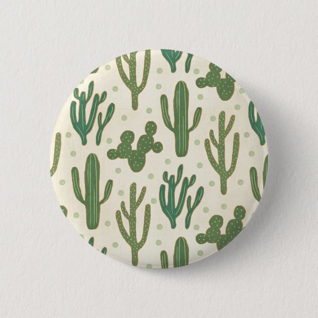 Wüsten-Kaktus-Muster SüdwestGeo-Schritt-| Button (Vorderseite)