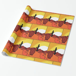 Wüsten-Kaktus-Sonnenuntergang Thunder_Cove Geschenkpapier
