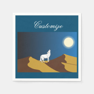 Wüsten-Kojote, der Vollmond Thunder_Cove heult Serviette