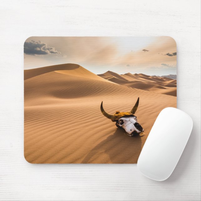 Wüsten | Kuhschädel - Sanddünen Mousepad (Mit Mouse)
