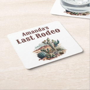 Wüsten-Last-Rodeo-Scottsdale-Junggesellinnen-Absch Rechteckiger Pappuntersetzer
