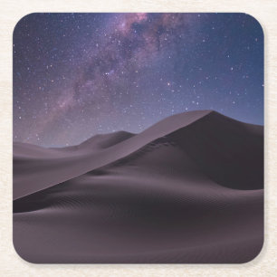 Wüsten   Milky Way Starry Sky Sand Dune Dubai Rechteckiger Pappuntersetzer