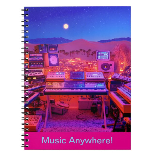 Wüsten-Musikstudio Notizblock (Vorderseite)