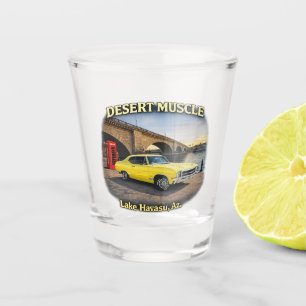Wüsten-Muskel-Retro-Autodesign Schnapsglas