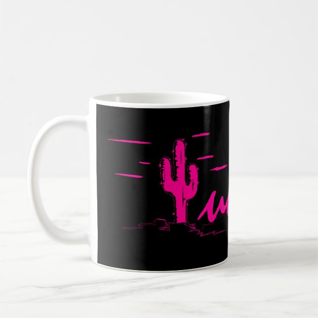 WÜSTEN-Nachtsaguaro-Kaktus Tucsons Arizona Neon Kaffeetasse (Links)
