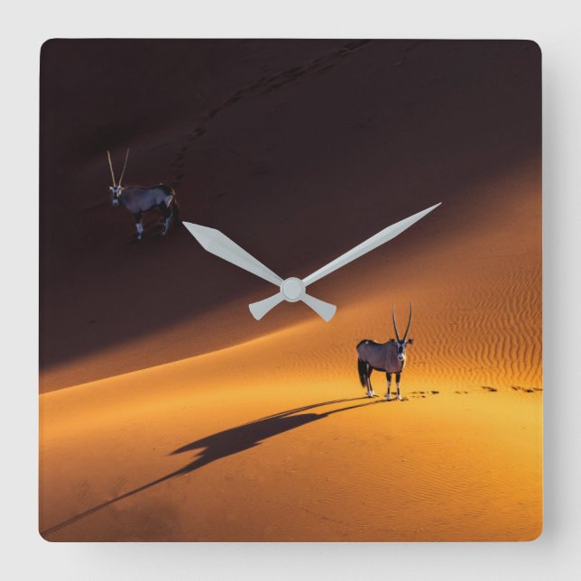 Wüsten | Namib Naukluft National Park Kenya Quadratische Wanduhr (Vorderseite)